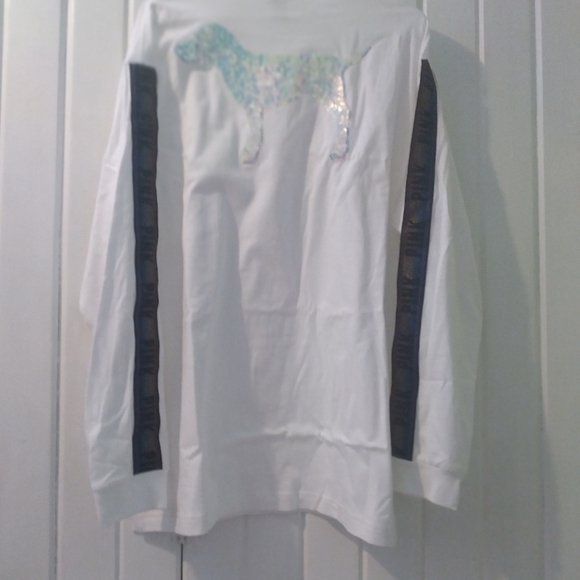 VS PINK iridescent bling dog tee X-large NWOT - Picture 2 of 10